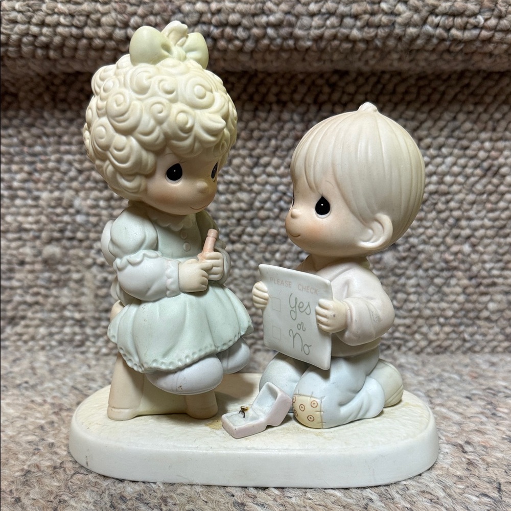 Precious Moments Figurine with Cream and Tan Accents